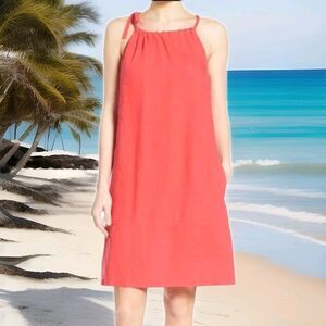 NWT Tommy Bahama XL Two Palms Linen Shift Dress Coral Pink